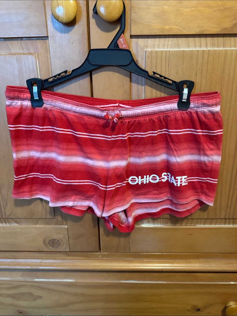 Hanes Red Striped Ohio State Women's Sleep Shorts
